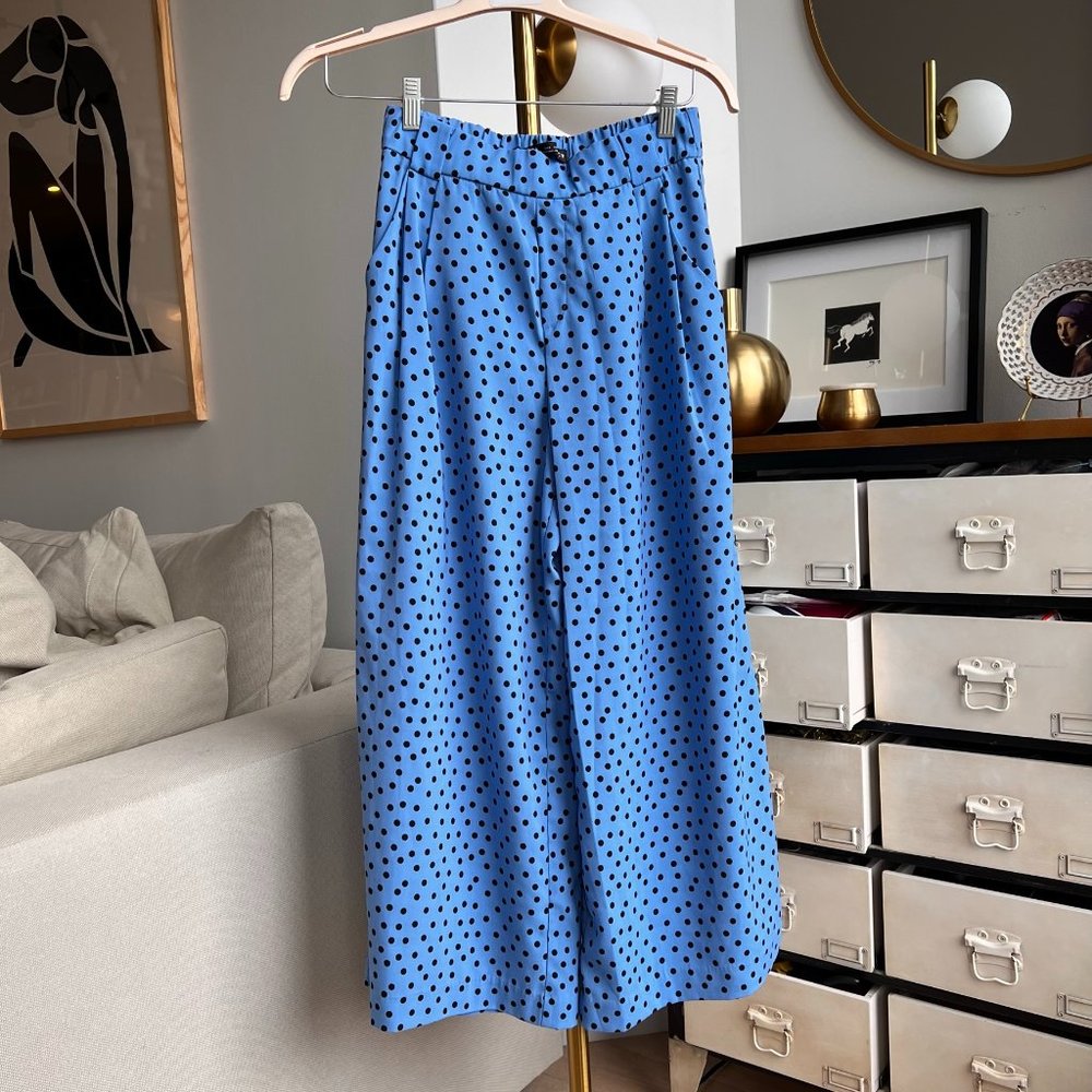 Zara printed pattern wide leg pants